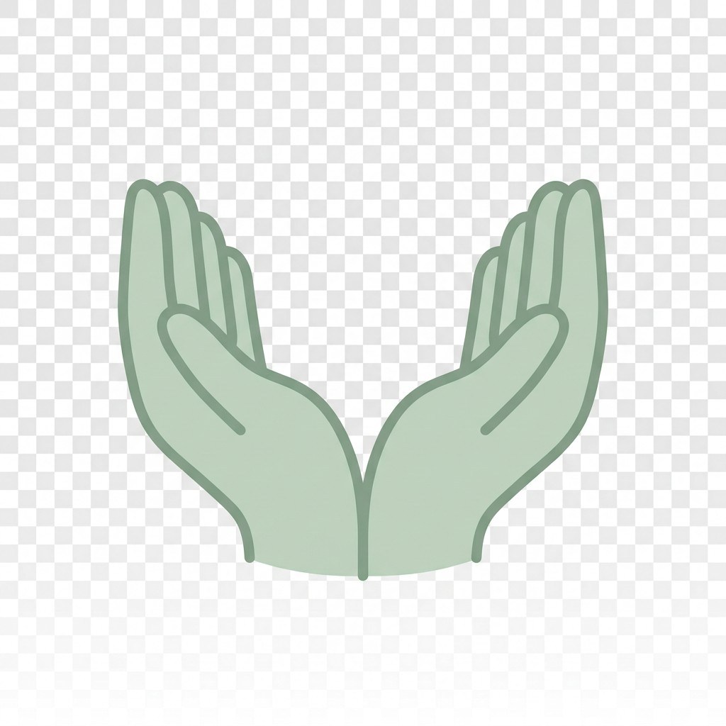 No Shame, No Lectures Two hands cupped together, representing support without judgment